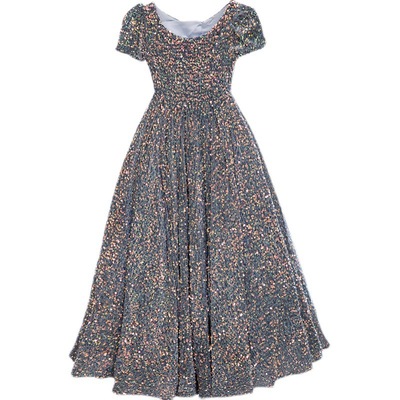 花童晚礼服生日主持人走秀高端钢琴轻奢小众女大童演奏亮片公主裙