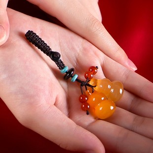 车钥匙挂件女高档玉石车用钥匙链简约韩国创意汽车锁匙扣装饰品男