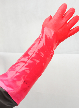 春蕾969加长PU绒里手套31cm40cm45cm 一体防水冬季洗衣服家用刷碗