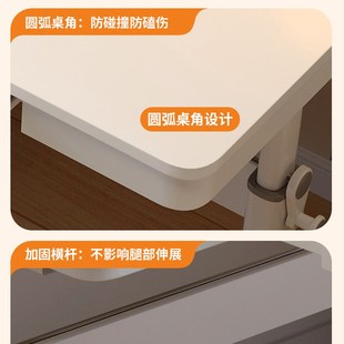 电脑桌子女生卧室房间大白桌学生家用儿童学习桌 手动升降书桌台式