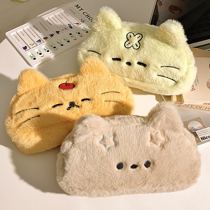 高颜值猫咪刺绣大容量笔袋