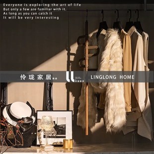 伶珑时尚复古风样板间主卧室女士衣帽间服饰软装饰品摆件搭配组合