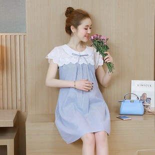 套装 夏装 夏季 连衣裙大码 洋气纯棉孕妇裙子 2024新款 宽松时尚 孕妇装