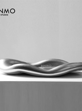 本墨 现代简约不规则艺术陶瓷置物盘 样板间酒店餐厅客厅装饰摆件