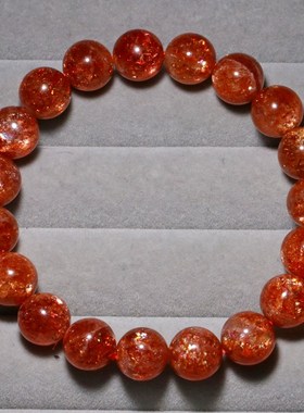 天然金太阳手链爆闪金草莓单圈手串日光石礼物饰品一物一图男女