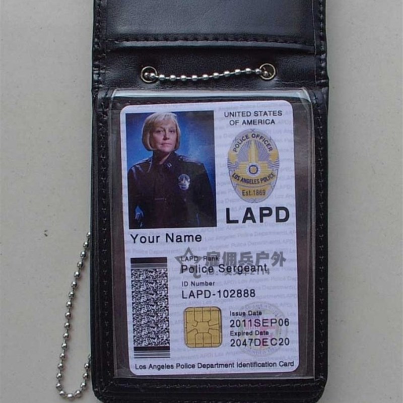 洛杉矶 LAPD徽章 SWAT金属徽章证件夹 多卡位证件包COS定制卡
