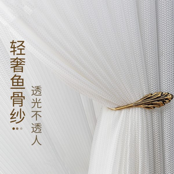 透光不透人白色窗纱窗帘纱幔卧室飘窗纱帘现代轻奢客厅