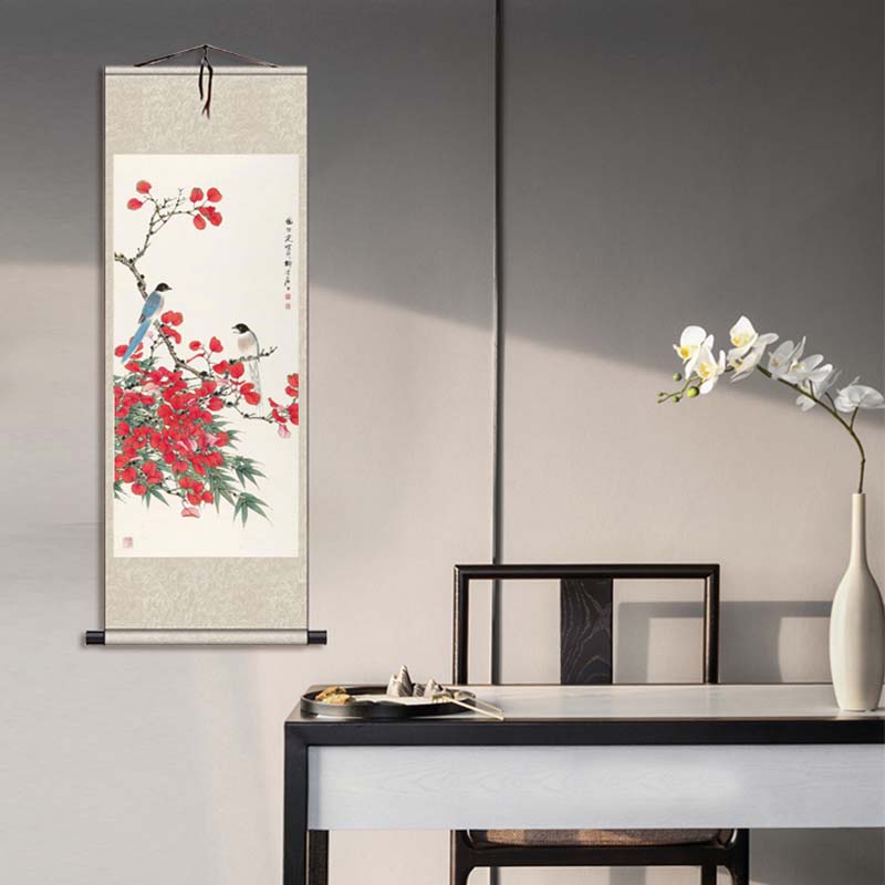 田世光仿古名画复制卷轴客厅书房卧室装饰花鸟画挂画茶楼装饰字画