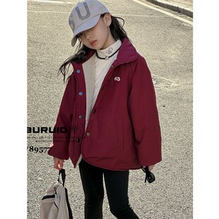 布芮欧童装2023冬季新款儿童毛毛衣女童羊羔毛两面穿外套潮72300