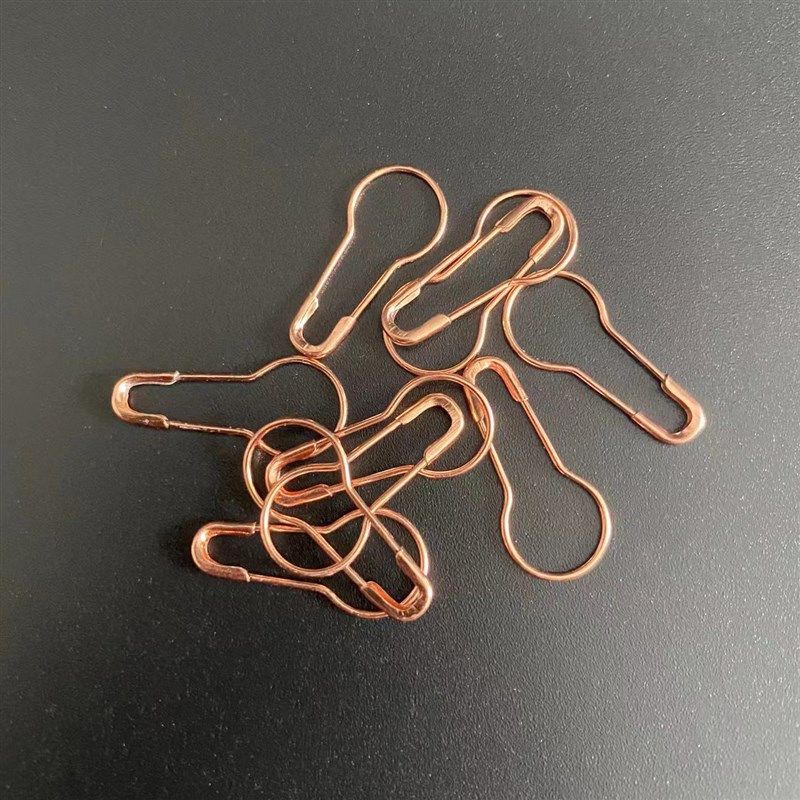 葫芦别针加粗纯铜衣服标签吊牌固定小号保险曲回形扣针黑金色虎牌