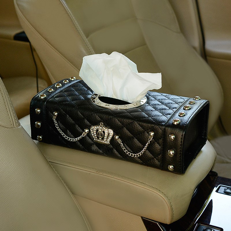 皇冠车载纸巾盒抽纸盒头枕抱枕护肩CD碟片包个性汽车内饰品摆件用