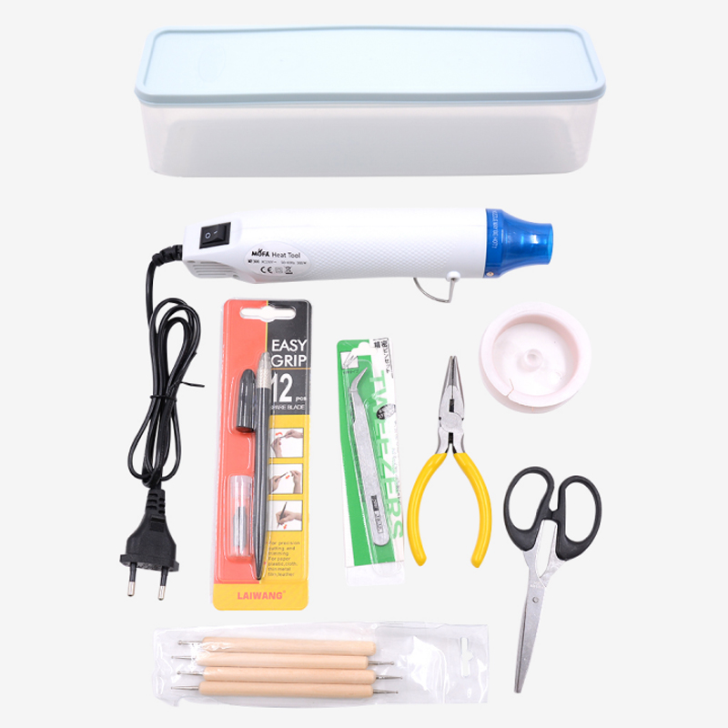 热风枪DIY名字热缩片套装耳钉首饰滴胶可打印热缩手绘材料包