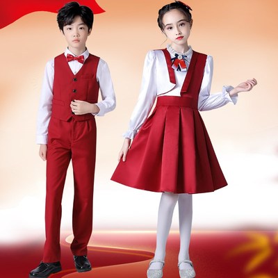 中小学生大合唱团演出服歌唱祖国儿童礼服元旦朗诵比赛表演服男女