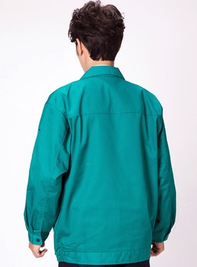 秋冬长袖工作服上衣男园林绿化物业保洁工装工程服厂服绿色劳保服
