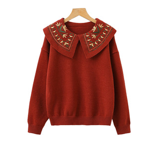 女童连衣裙秋冬款中大童加厚冬季毛衣网红冬装套装裙过年红色裙子