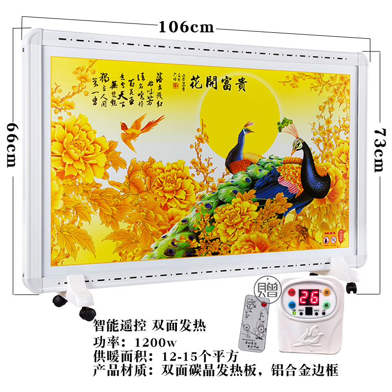 碳晶墙暖取暖器移动式电暖器家用节能双面电暖画落地电热画电热板