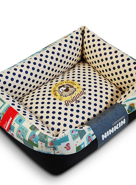 纯棉帆布狗窝全可拆洗不粘毛耐咬狗床贵宾金毛比熊法斗柯基柴犬窝