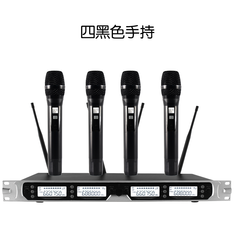 无线话筒一拖四鹅颈台式专业拖八头戴手持u段耳麦领夹会议麦克风