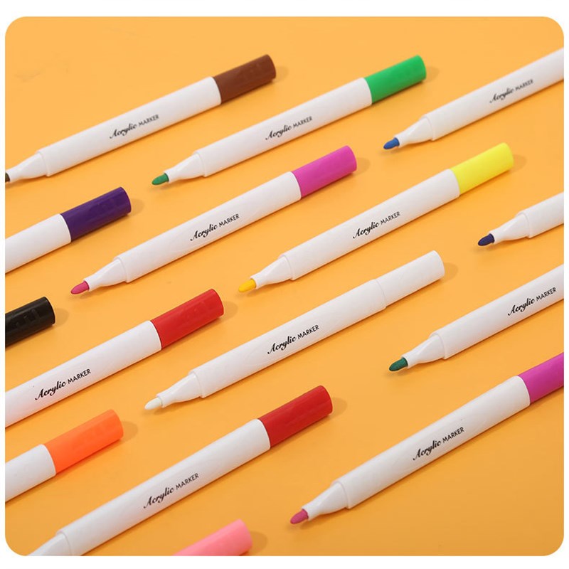 丙烯马克笔防水不透色3D打印模型上色专用水彩笔24色彩色笔绘画笔