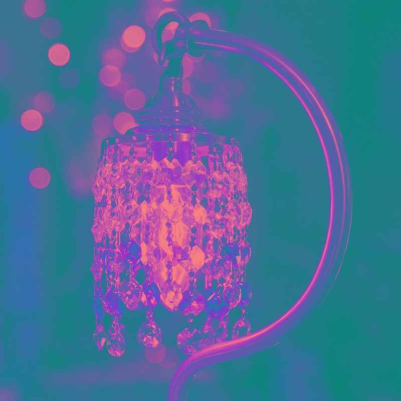 三灯一宅 中古美式卧室床头灯 法式复古黄铜云石水晶玻璃创意台灯