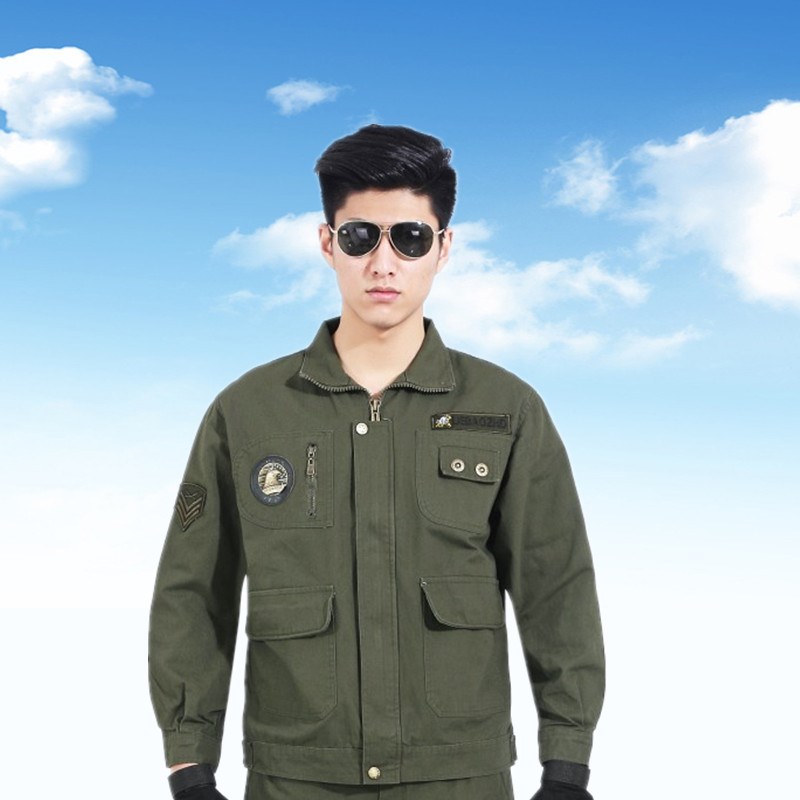 电焊劳保服长袖工装制服汽修工程服单件上衣春夏纯棉工作服套装男