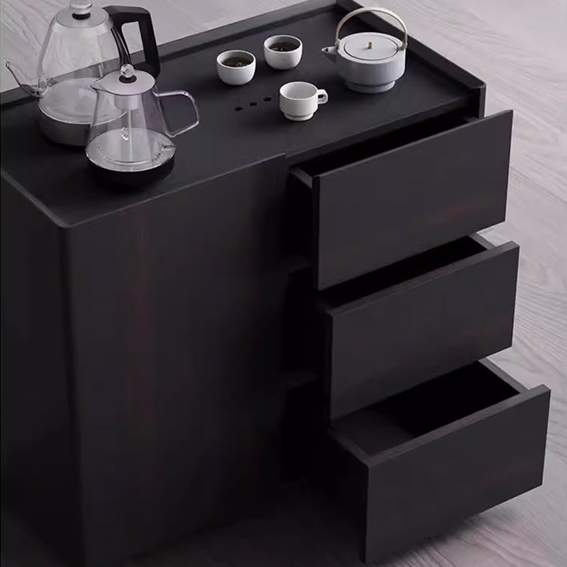 意式极简可移动茶台茶水柜家用客厅沙发侧边茶桌烧水壶一体泡茶台