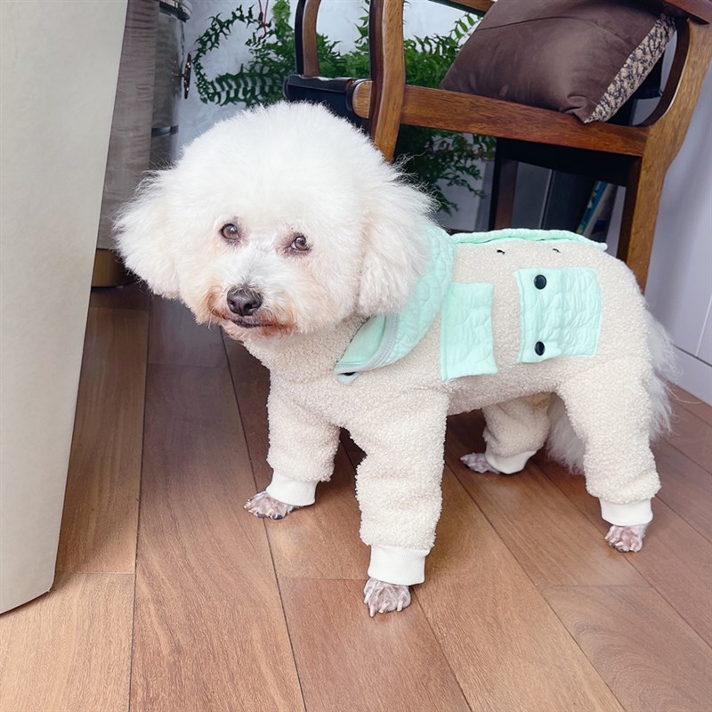 宠物保暖冬装加厚包肚帽子棉衣泰迪比熊法斗猫咪护肚子防寒羊羔绒