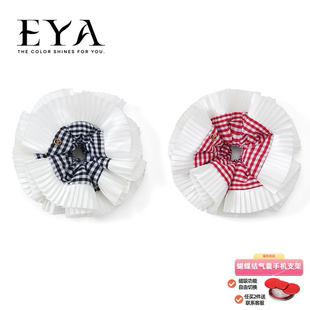 EYA（饰品）风琴褶皱花边格纹发圈高级感少女大肠头绳goodsquish