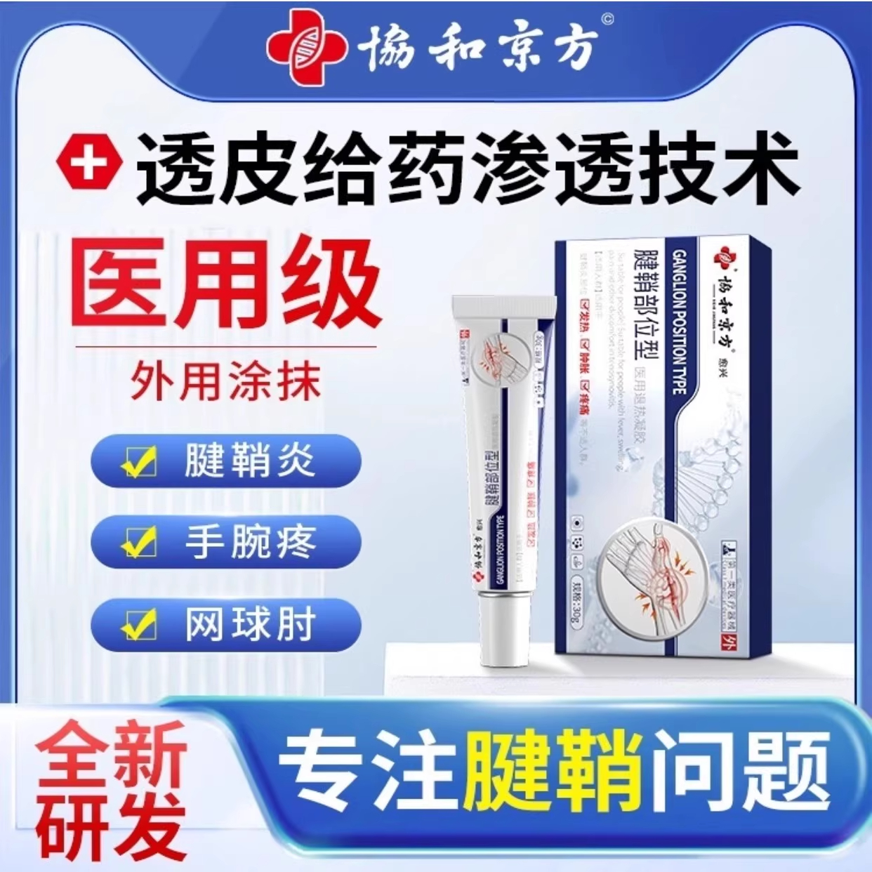 协和京方远红外凝胶腱鞘炎型医用级透皮给药手腕关节疼痛神器