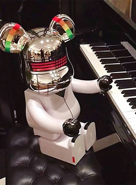 bearbrick1000%暴力熊蠢朋克3代积木熊客厅大落地大摆件装饰公仔