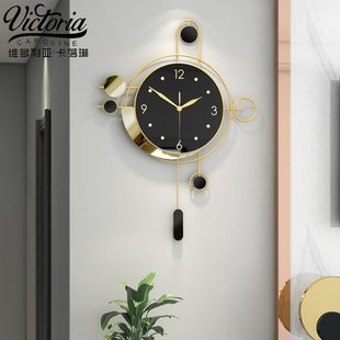 客厅家用钟表挂钟大气秒创意北欧轻奢现代静音时钟扫挂表挂墙时尚