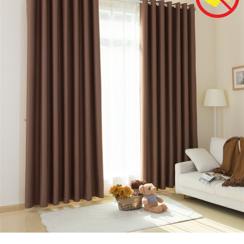 窗帘全遮光防火纯色消防永久阻燃宾馆酒店办公室学校机房简约成品