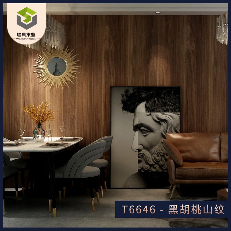 木饰面板电视背景墙kd饰面板银丝实木贴面免漆科定板装饰护墙uv板