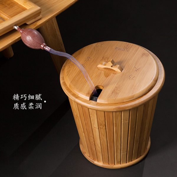楠竹实木茶桶茶渣桶排水桶功夫茶具家用茶水桶木质茶废水桶垃圾桶