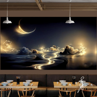 梦幻治愈系风景挂布背景布小众高级感墙布沙发床头装饰布艺挂画布