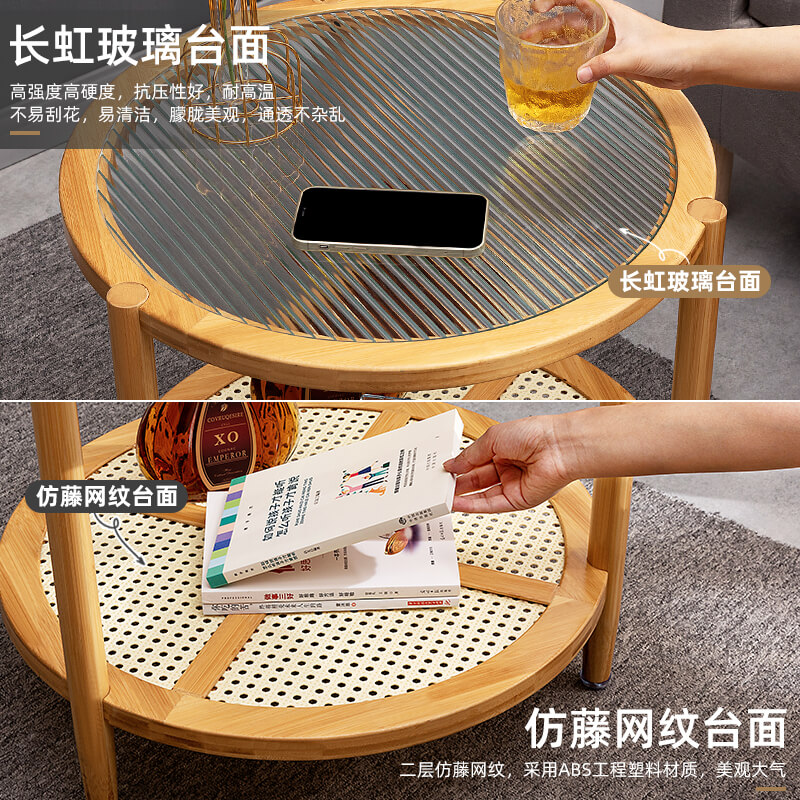 圆形边几小茶几沙发侧边柜圆桌子床头角几迷你简易家用小户型阳台