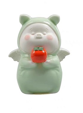 小猪诸事大吉陶瓷摆件可爱禅意招财家居饰品桌面工艺品生肖送礼物