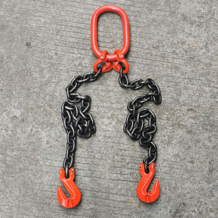 双钩起重链条索具羊角抓钩卡链勾卸钢筋专用捆绑吊链挂链行车挂钩