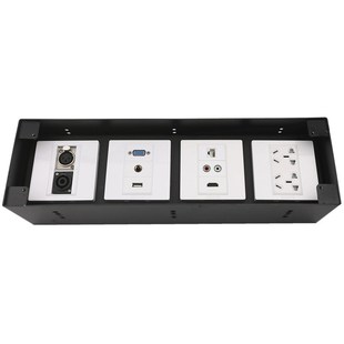 XSSITO四联地插零配件铜板不锈钢面板加高加深底盒暗盒预埋接线盒