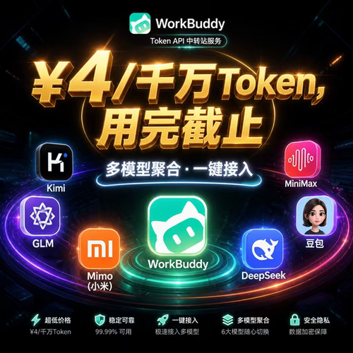 API接口WorkBuddy智谱key豆包稳定API token plan密钥kimi开票glm