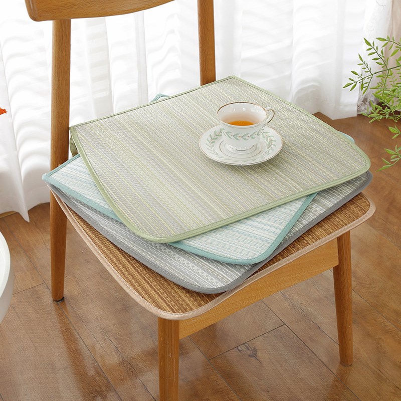 冰凉艾草夏季夏天屁垫透气凉垫办公室久坐凉席竹席椅子垫凳子椅垫