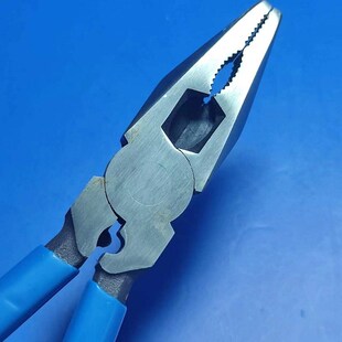实耐宝蓝点塑柄钢丝钳多功能电工加硬老虎钳断线钳子家用7 9寸