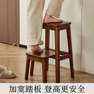 实木梯凳家用折叠梯登高楼梯加厚人字梯凳子梯椅两用小梯子置物架