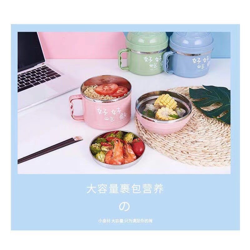 不锈钢学生快餐杯大号成人饭盒食堂分格层便当盒带盖保温大容量