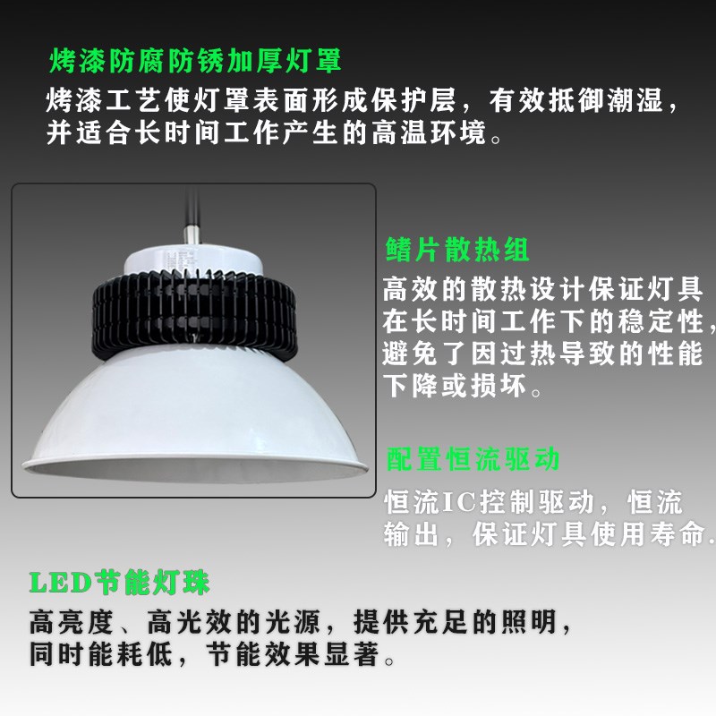亚明led工矿灯超亮鳍片工厂房仓库车间照明吊灯100W150W200W400W