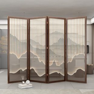 屏风隔断可移动实木折叠屏障造景办公会议室酒店遮挡中式 2024新款