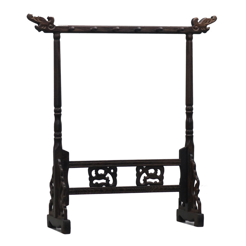 笔架毛笔挂毛笔架笔挂鸡翅木红木实木雕龙头书法用品