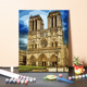 数字油画填充欧洲建筑巴黎圣母院装 饰手绘解闷手工涂色油彩画
