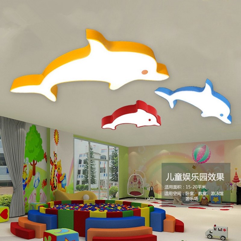 创意彩色豚灯游泳馆幼儿园游乐场早教母婴店儿童吊顶灯