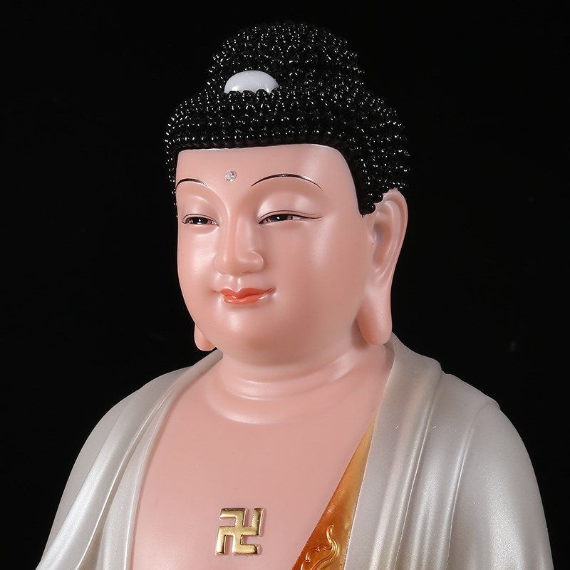 工艺汉白玉石粉翠玉释伽观音地藏王菩萨娑婆圣彩绘